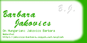 barbara jakovics business card